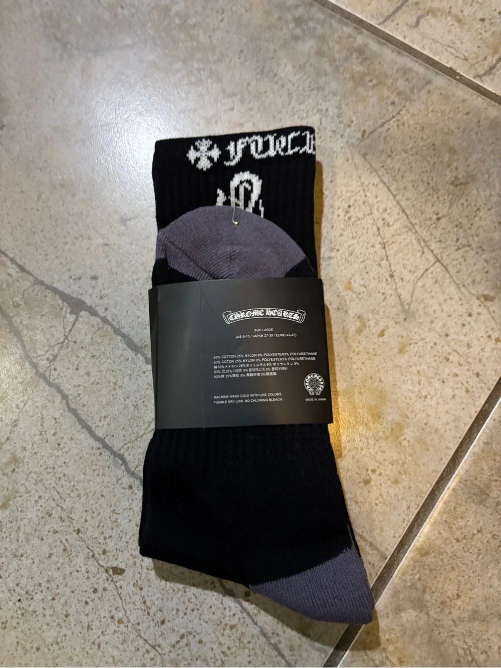 Chrome Hearts F*ck You Black Socks with White Dagger